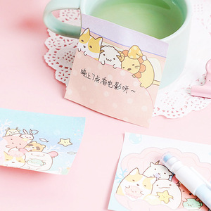 厂家定制全彩印刷可爱卡哇伊宠物便签自粘记事本文具便签 - Product Image 4