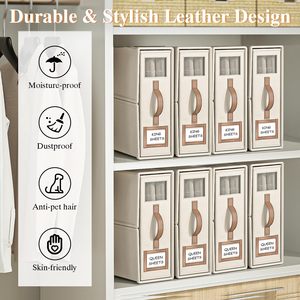 Có thể gập lại <span class=keywords><strong>linen</strong></span> vải tủ quần áo tổ chức với cửa sổ bộ Khăn trải giường và quần áo Hộp lưu trữ bộ đồ giường Giải pháp lưu trữ - Product Image 6