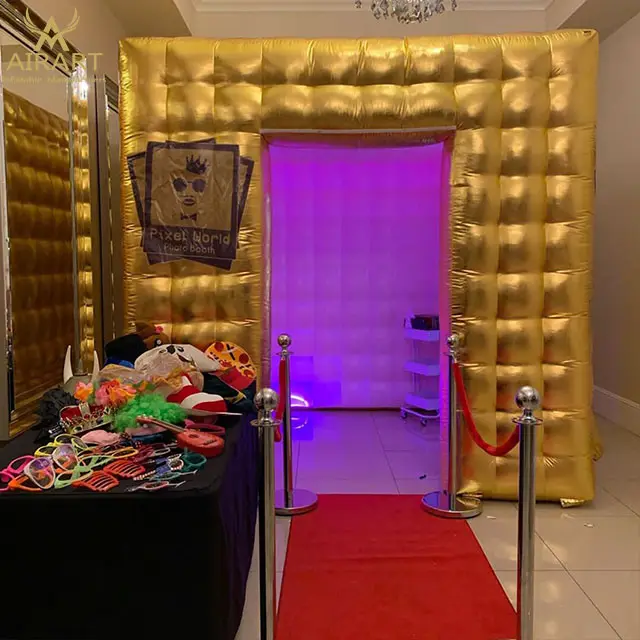 wholesale inflatable golden portable wedding photobooth for sale