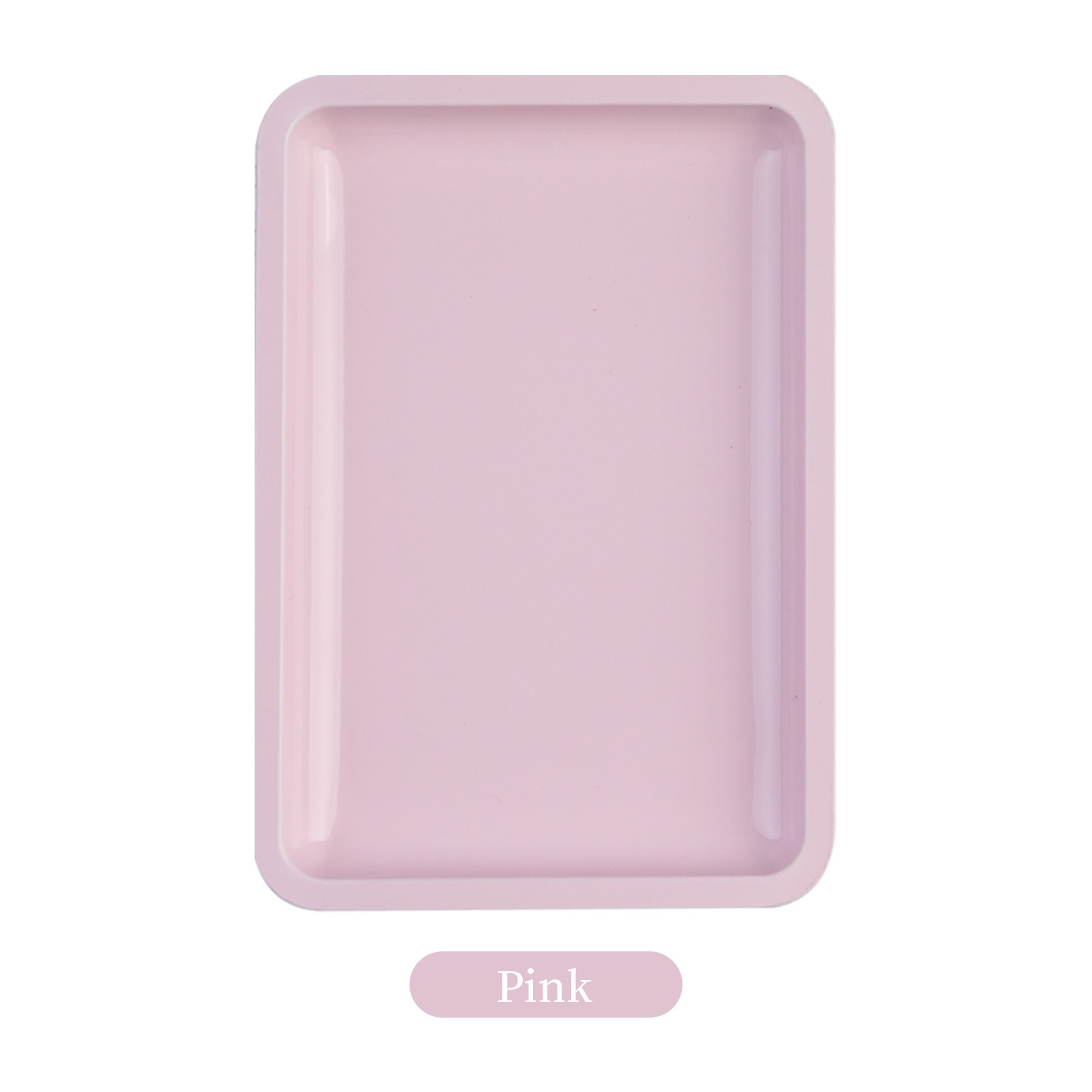 Plateau de rangement carré rose