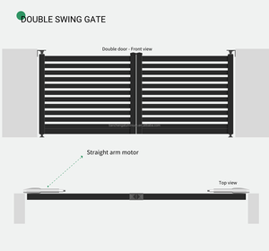 Hiện đại nhôm Swing <span class=keywords><strong>Gate</strong></span>: ngang/dọc slat thiết kế với điều khiển từ xa hoạt động tự động - Product Image 2