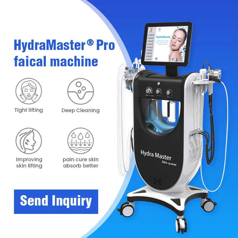 HydraMaster 9 In 1 H2o Faciale Dermaque ความงามเครื่องบํารุงผิวหน้าน้ําเกาหลีพร้อมหน้ากาก LED ไฮโดร