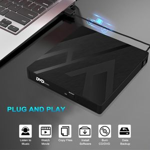 外置CD/DVD驱动器USB3.0型-C光盘驱动器DVD/CD-RW便携式CD DVD刻录机CD刻录机刻录机，用于台式平板电脑
