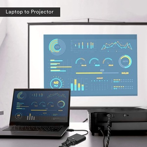 Adaptador de Displayport a VGA macho a hembra, convertidor de Cable de 1080p DP a VGA macho a VGA hembra