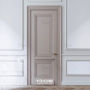 <strong>Porte</strong> Bois Design Lequred Wine Red Color Interior Door Internal Door Sets Construction Materials Internal Doors Design - Product Image 4