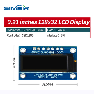 0,91-Zoll-OLED-LCD-Anzeigemodul mit Header-Pins, einschl ießlich DuPont-Drähten, 128x32-Punktmatrix-OLED-Bildschirm
