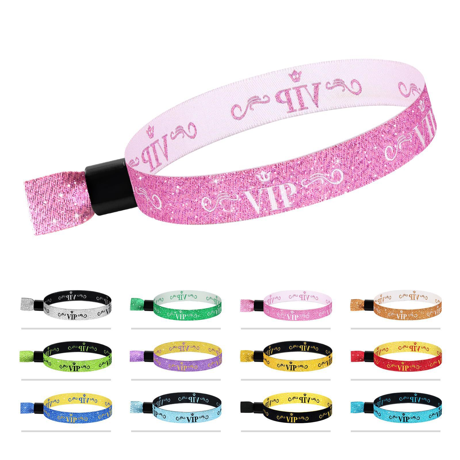 Bracelet tissé VIP coloré en soie dorée