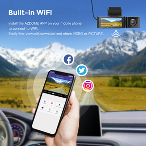 AZDOME M550 Dash Cam 3 canais Frente + Dentro + Traseira 4K 3840*2160P DVR Câmera de Carro Dashcam Embutido WiFi GPS Modo de Estacionamento G-<span class=keywords><strong>Sensor</strong></span>