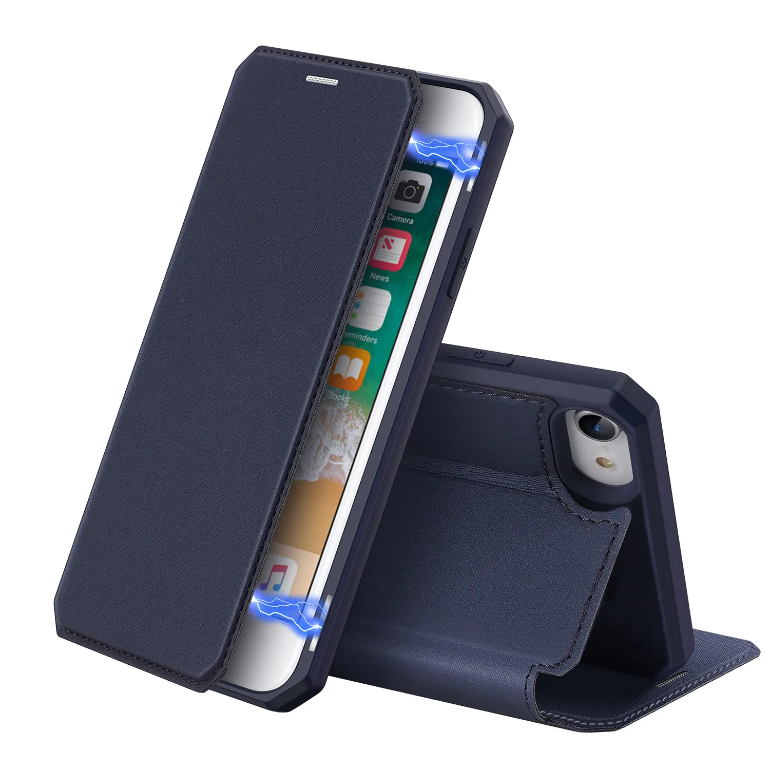 Orijinal duduskin cilt X Premium deri Flip iPhone için kılıf SE kitap cüzdan Coque manyetik kapak 2020