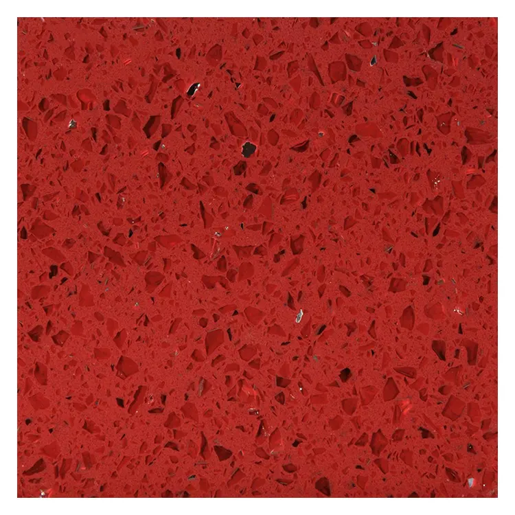 Piastrella per pavimenti in pietra di quarzo rosso sparkle per edifici residenziali e commerciali