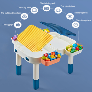 Kids Activity Table Set <strong>All</strong>-in-one Multi Compatible Suitcase Building Block Table Versatile <strong>Toys</strong> - Product Image 2