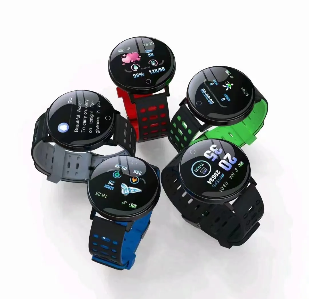 IP67 impermeabile schermo da 1.44 pollici monitoraggio della pressione sanguigna della frequenza cardiaca più colori Macaron 119s 119 plus Run Smart Watch