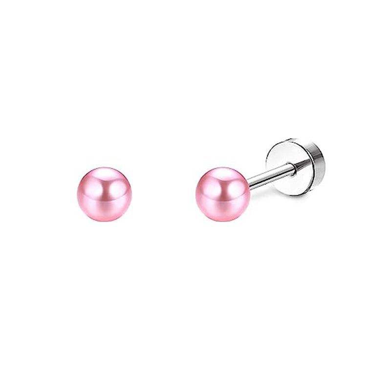 A pair of pink pearls