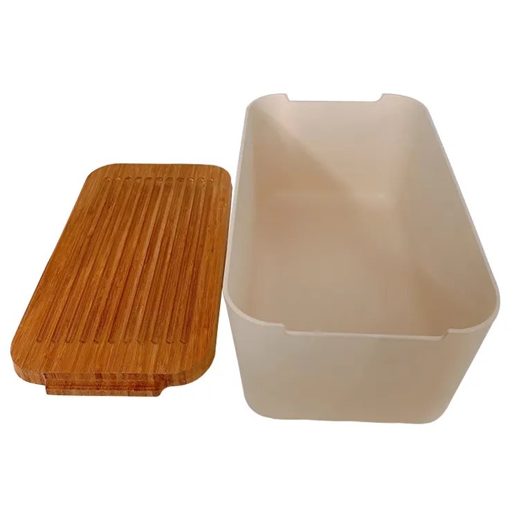 Lid Cutting Board Bamboo Bread Storage Box