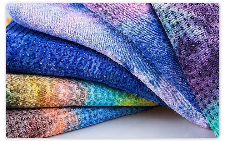 Ready to Ship Quick DryTie-dye Microfiber Printed Gym Towel Yoga Towel with Non-slip Silicone Dots