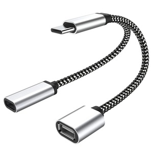 2 in 1 <strong>Type</strong> <strong>C</strong> <strong>Adapter</strong> Laptop Charger Hub with AC <strong>Output</strong> <strong>USB</strong> <strong>C</strong> to <strong>USB</strong> Hub Dual Purpose Station Charger - Product Image 1