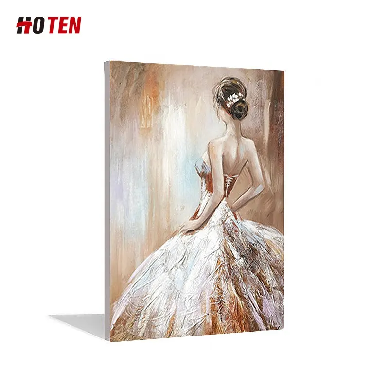 Skilled Painter Team Hand-painted High Quality Impression Ballerina Figure Oil Painting Handmade Ballet Lady Dancer Oil Painting