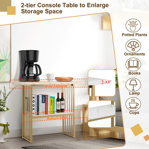 DB çağdaş 2-Tier konsol masa 48-Inch altın bitmiş çerçeve giriş oturma odası otel yatak odası dekorasyon için rustik tarzı - Product Image 4