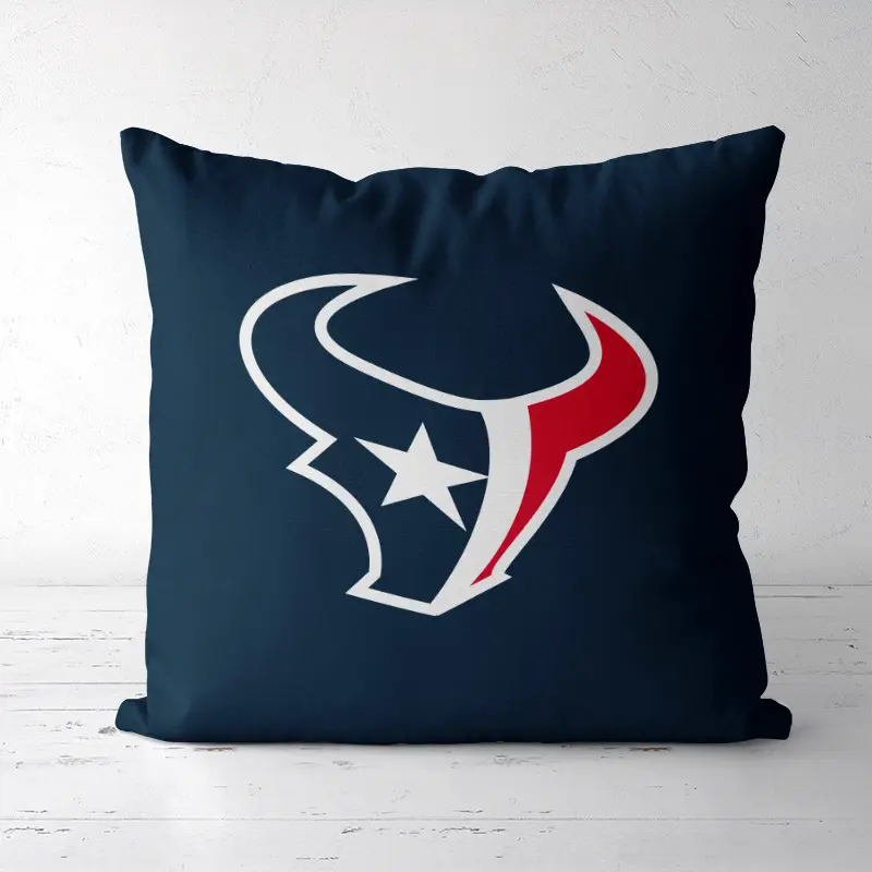 새로운 축구 슈퍼 볼 팀 로고 하이 퀄리티 HOUSTON TEXANS 베개 커버 미식 축구 로고 베개 팬 선물