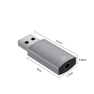 <strong>USB</strong> Digital 4-Section <strong>Audio</strong> Headset with 3.5mm Switcher 2-in-1 Stereo <strong>Input</strong> and <strong>Output</strong> Sound Card for Computers