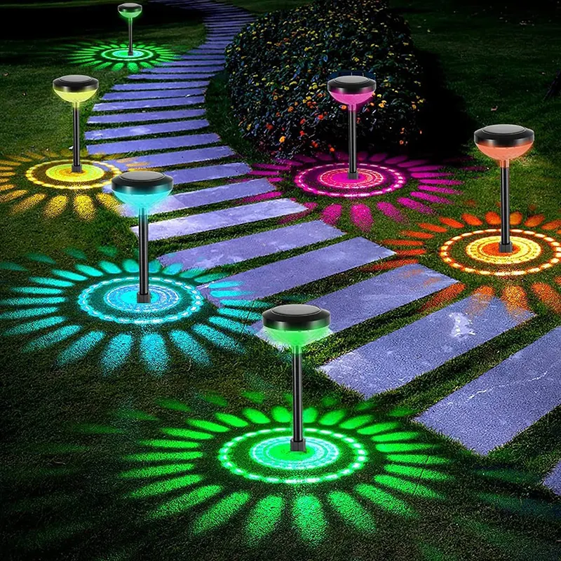 2 modelli disponibili che cambiano colore porta giardino percorso luci solari LED decorazione esterna