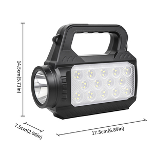 All'ingrosso torcia elettrica ad alta potenza solare ricaricabile ABS funzione banca impermeabile luce della torcia a LED per il campeggio lampade da lavoro - Product Image 6