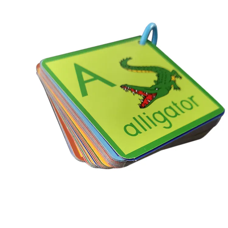 تصميم جديد حسب الطلب مطبوع عليه بطاقات تلوين ABCD بـ 4 أحرف وبطاقة فلاش إنجليزية للأطفال