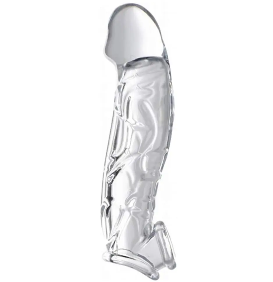 Cock Penis Sex Toys Curve 2 pulgadas Clear Extender Sleeve Easy Enhancement Clear Dildo condón para hombres