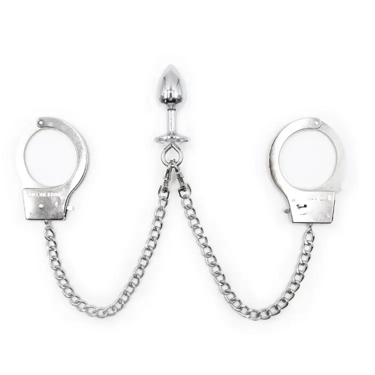 BDSM Bondage Thép Không Gỉ Cổ Tay Còng Mắt Cá Chân Còng Với Qua Đường Hậu Môn Mông Cắm Cho Người Lớn Quan Hệ Tình Dục Màn Dạo Đầu