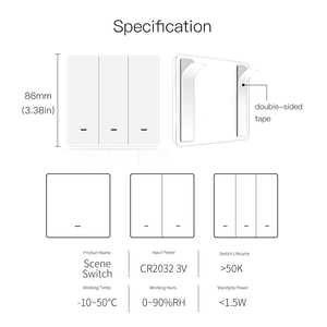 1/2/3组无线按钮一键控制图雅应用Wifi Zigbee BLE场景开关 - Product Image 5