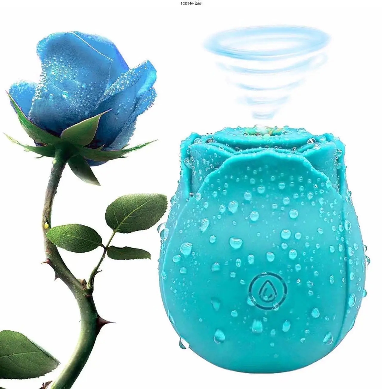 Vibrador de succión de rosas-Azul