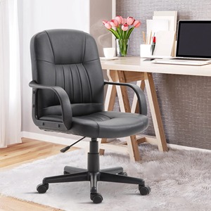 Vinsetto Ergonomic and <span class=keywords><strong>Swivel</strong></span>オフィスチェア,高さ調整可能なオフィスチェア,フェイクレザー60x60x90-99cmブラック