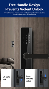 Tuoan ล็อคประตู TT-F8smart ล็อคดิจิตอลอิเล็กทรอนิกส์พร้อมสมาร์ทการ์ด/รหัสผ่าน/คีย์/USB ชาร์จฉุกเฉินสำหรับสมาร์ทโฮม - Product Image 5