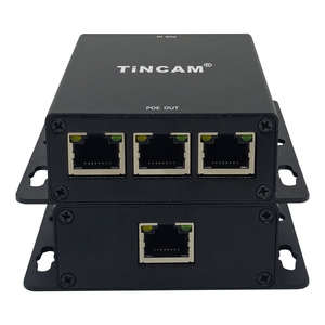 TiNCAM Gigabit 1000M 1 entrada POE 3 salida POE 30W extender 100 metros carcasa de Metal CCTV Cámara IP repetidor extensor POE - Product Image 1