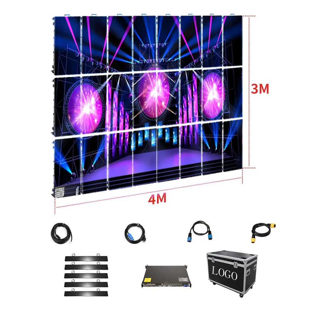ผนังวิดีโอ LED พื้นหลังเวทียักษ์กลางแจ้งขนาด 500x500 มม. ในร่ม P2.5 P2.9 P3.91 หน้าจอแสดงผล LED ให้เช่าโฆษณาเชิงพาณิชย์