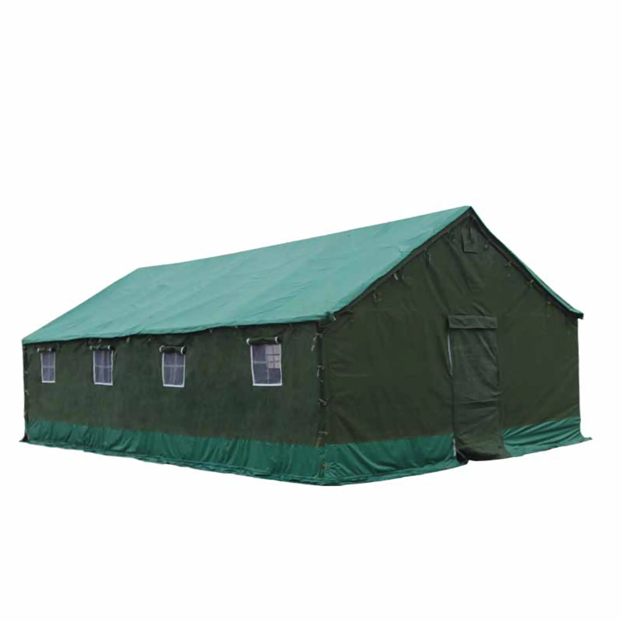 Carpas de algodón de clase 84A para regiones frías, acampada al aire libre para varias personas y desastres, carpas de alivio con cama 3 7x3 9 metros/