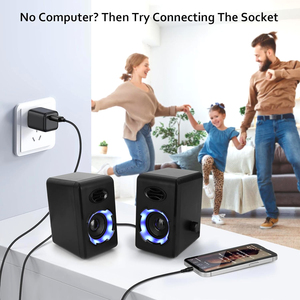 Mini altavoces para computadora Altavoz pequeño para computadora portátil de 10W con luz RGB Altavoz de escritorio alimentado por USB con control de volumen - Product Image 6