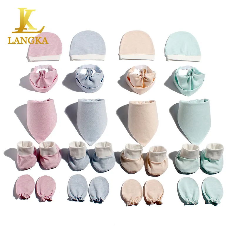 Langka berretto neonato di vendita caldo unisex colorato tinto in filo di cotone cappello tagliato per l'inverno caldo decor