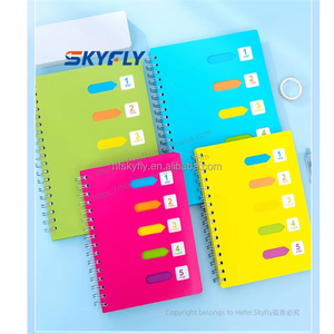 Cuaderno personal A5, 5 temas con divisores de página y pestañas de índice, cuaderno en espiral atado con alambre, cuaderno de varios temas para la escuela para adolescentes - Product Image 4