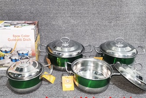 Export Double Ear Stainless Steel Pot <strong>Set</strong> 8PCS Cookware <strong>Sets</strong> Multi-funtion Colorful 18/<strong>20</strong>/22/24cm Soup Pot