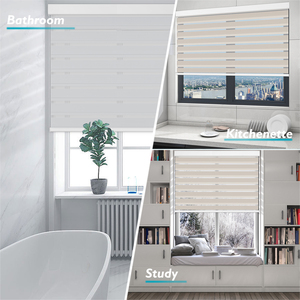 WiFi App Control Electric Window Blind <strong>Shade</strong> Google Alexa Compatible Zebra Blinds Vertical Pattern Fabric Motorized Roller <strong>Door</strong> - Product Image 4