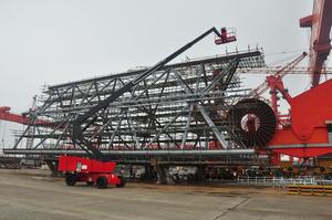TH215J 21,5 m Selbstfahrende Diesel Motor Teleskop Boom Lift Arbeit Plattform Last Arm