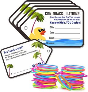 Duck <strong>Tag</strong> Cruise Kits Ducks <strong>Tag</strong> with Hole Rubber Ducks for Cruise Ships and <strong>Elastic</strong> Bungee Shock Cords Stretch <strong>String</strong> - Product Image 1
