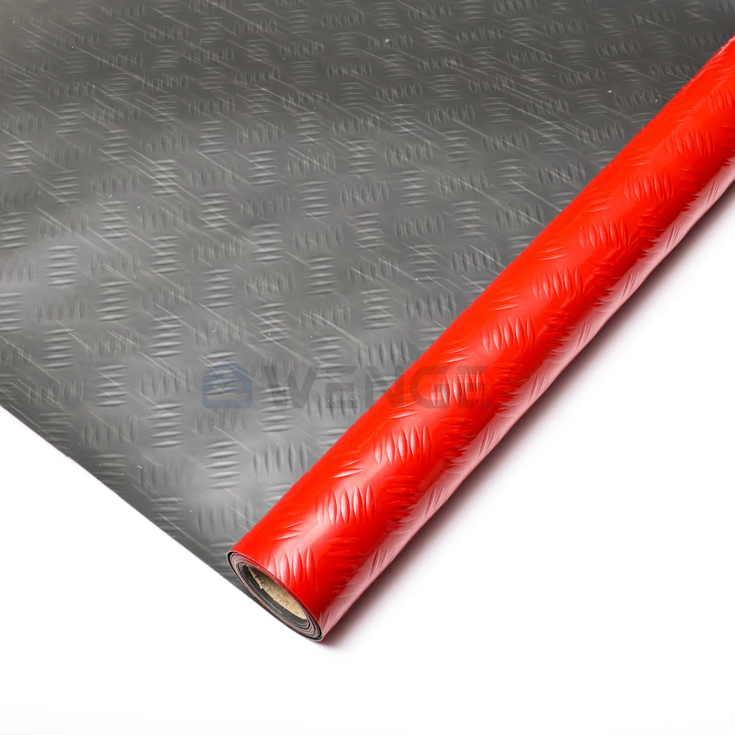 Rollo de vinilo de resistencia al desgaste en relieve de suelo de PVC con placa de diamante