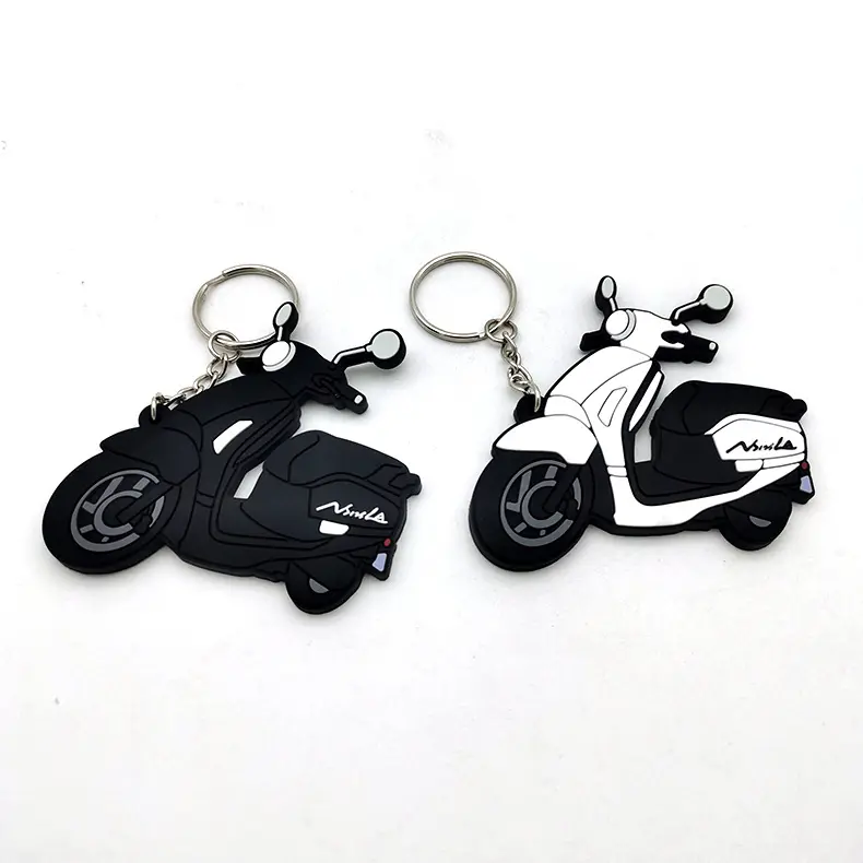 Promotional key chain 2D Motorcycles Key Chain Bag Decorate Ring Pendant Silicone Keychain Accessories