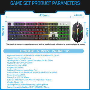 Custom Spanish LED Gaming <strong>Keyboard</strong> &amp; <strong>Mouse</strong> Combo Ergonomic Optical Gaming <strong>Mouse</strong> &amp; <strong>Keyboard</strong> Set for <strong>Computer</strong> <strong>Desktop</strong> - Product Image 6