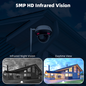2.4G & 5Ghz wi-fi 5MP IP摄像机PTZ圆顶摄像机，用于房屋安全IP66智能位置巡逻双向音频运动自动跟踪 - Product Image 3