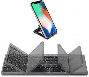 Ultra Delgado tamaño completo plegable para teclado Bluetooth portátil inalámbrico Touchpad interfaz USB soporte recargable características - Product Image 6