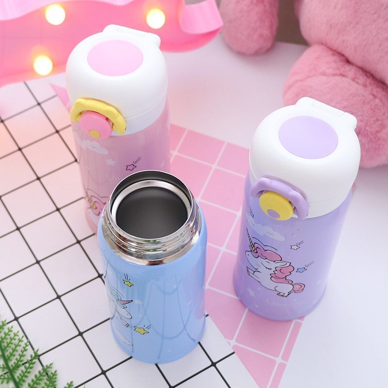 Seaygift 可爱的独角兽不锈钢水瓶卡哇伊生态真空双壁孩子水壶为学校 - Product Image 4