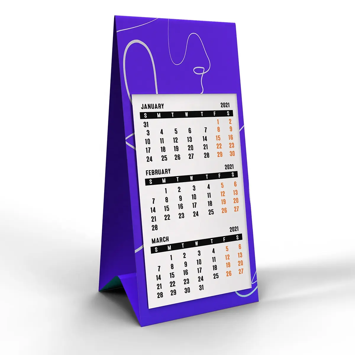 Free Design Printed Large Desk Calendar With Your Brand Logo Custom